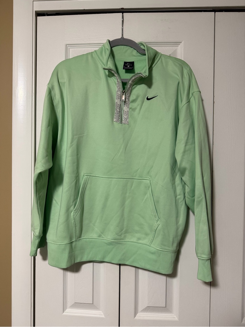 Nike Women’s light Green Quarter-Zip Pullover Sweatshirt